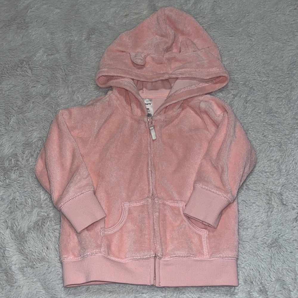 carters pink zip up hoodie 9 months baby girl clothing